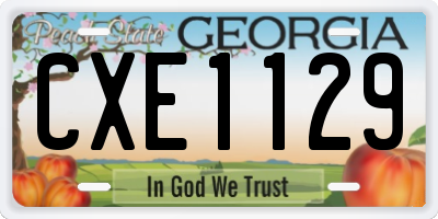 GA license plate CXE1129