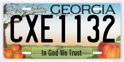 GA license plate CXE1132