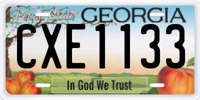 GA license plate CXE1133