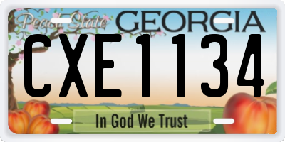 GA license plate CXE1134