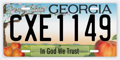 GA license plate CXE1149