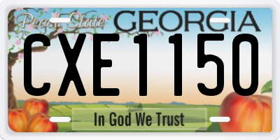GA license plate CXE1150