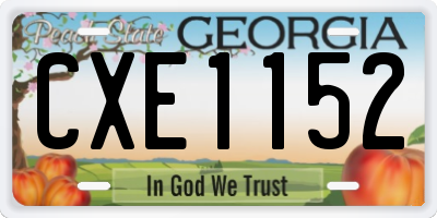 GA license plate CXE1152