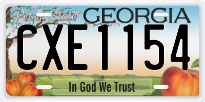 GA license plate CXE1154