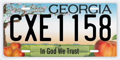 GA license plate CXE1158