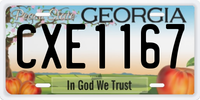 GA license plate CXE1167