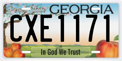 GA license plate CXE1171