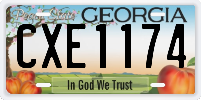 GA license plate CXE1174