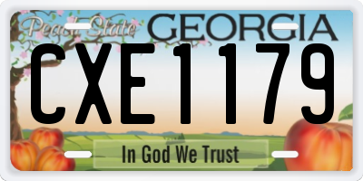 GA license plate CXE1179