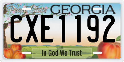 GA license plate CXE1192