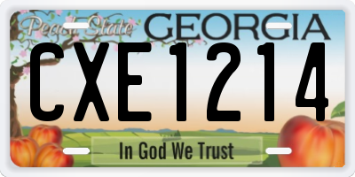 GA license plate CXE1214