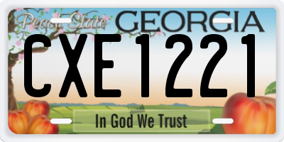 GA license plate CXE1221