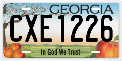 GA license plate CXE1226