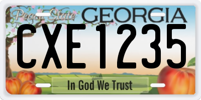 GA license plate CXE1235