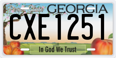 GA license plate CXE1251