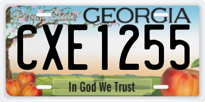 GA license plate CXE1255