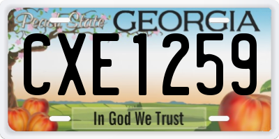 GA license plate CXE1259