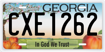 GA license plate CXE1262