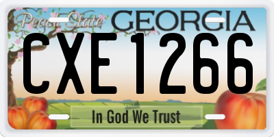 GA license plate CXE1266