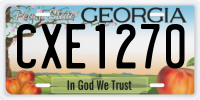 GA license plate CXE1270