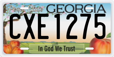 GA license plate CXE1275