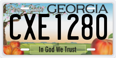 GA license plate CXE1280