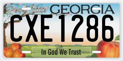 GA license plate CXE1286