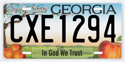 GA license plate CXE1294