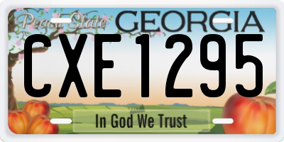 GA license plate CXE1295