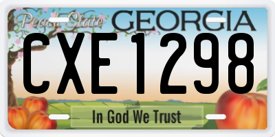 GA license plate CXE1298