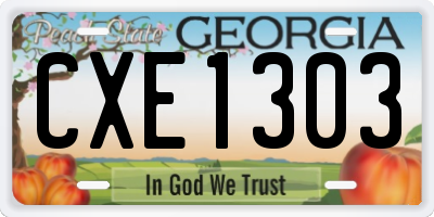 GA license plate CXE1303