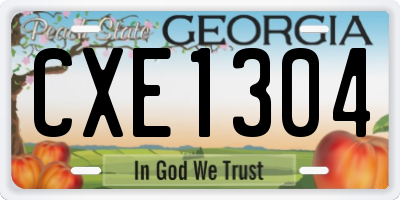 GA license plate CXE1304