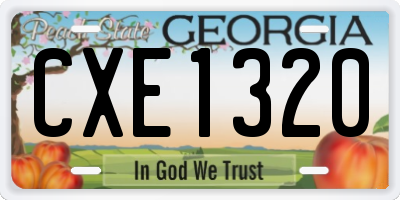 GA license plate CXE1320