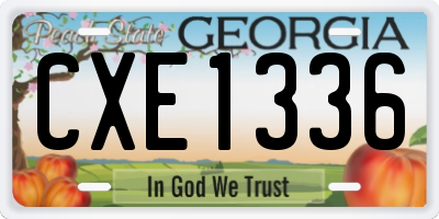 GA license plate CXE1336