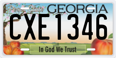 GA license plate CXE1346