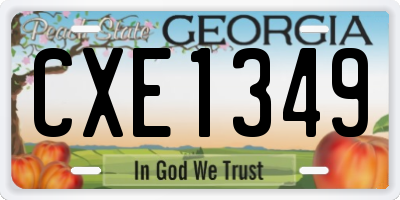 GA license plate CXE1349