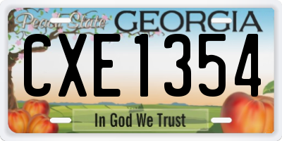 GA license plate CXE1354