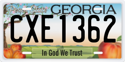 GA license plate CXE1362