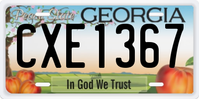 GA license plate CXE1367