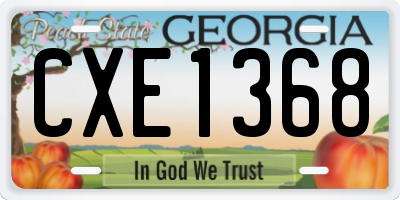GA license plate CXE1368