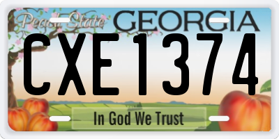 GA license plate CXE1374