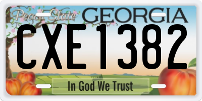 GA license plate CXE1382
