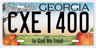GA license plate CXE1400