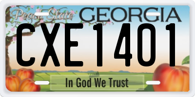 GA license plate CXE1401