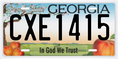 GA license plate CXE1415