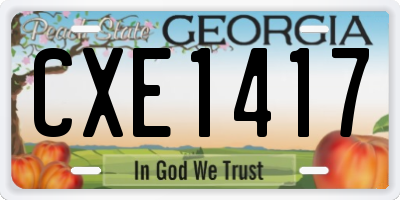 GA license plate CXE1417