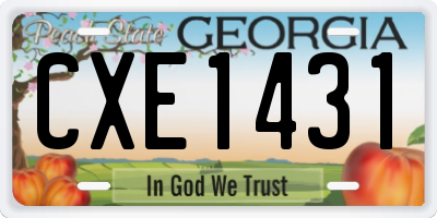 GA license plate CXE1431