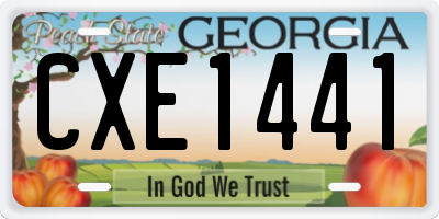 GA license plate CXE1441