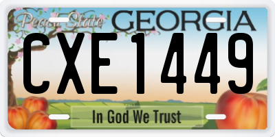GA license plate CXE1449