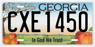 GA license plate CXE1450